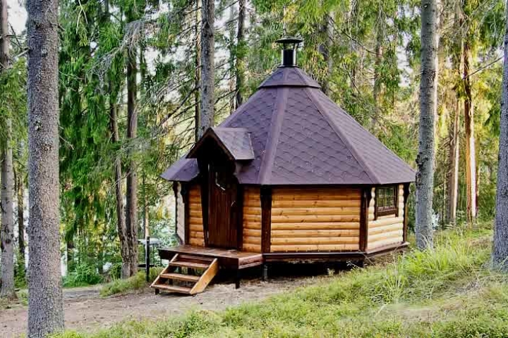 Финский домик в лесу
