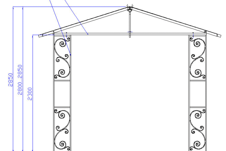 Схема металлической беседки